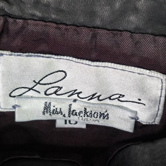 Womens Miss Jacksons Tulsa Lanna Black 100% Leather Pencil Skirt Lined Size 10 - Picture 2 of 8